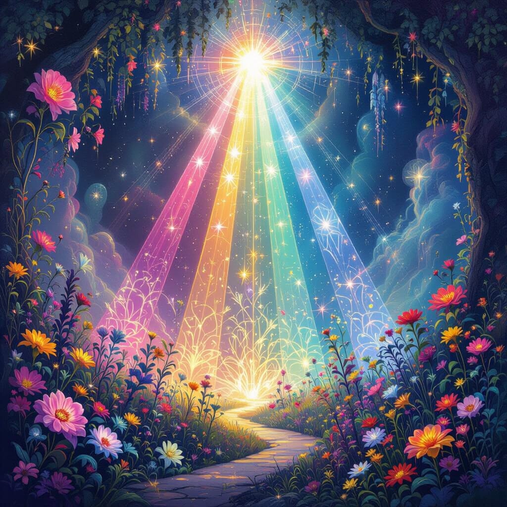 Ethereal Spirit World with Seven Teachings Symbols