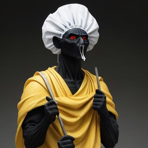 Dust Cloth Character Eating Banana