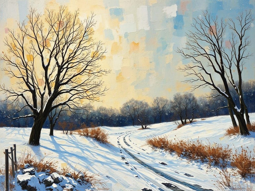 Winter Scene in Emotional Expressionist Style
