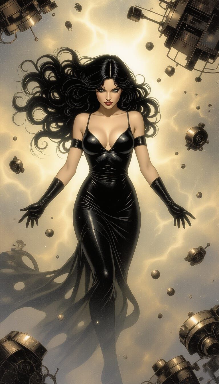 Druuna Floating in Cosmic Dust, Sensual Surrealism Art