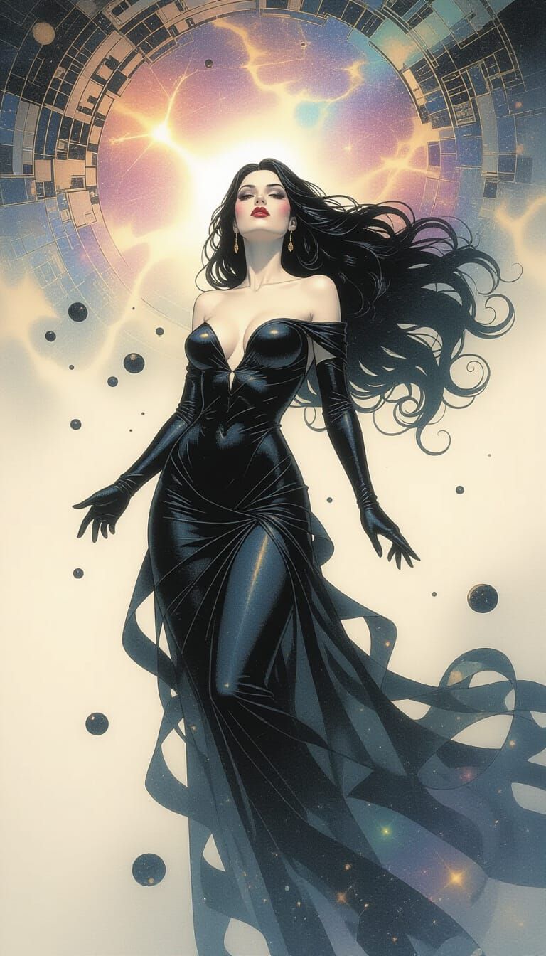 Druuna in Cosmic Void: Sensual Surrealist Art