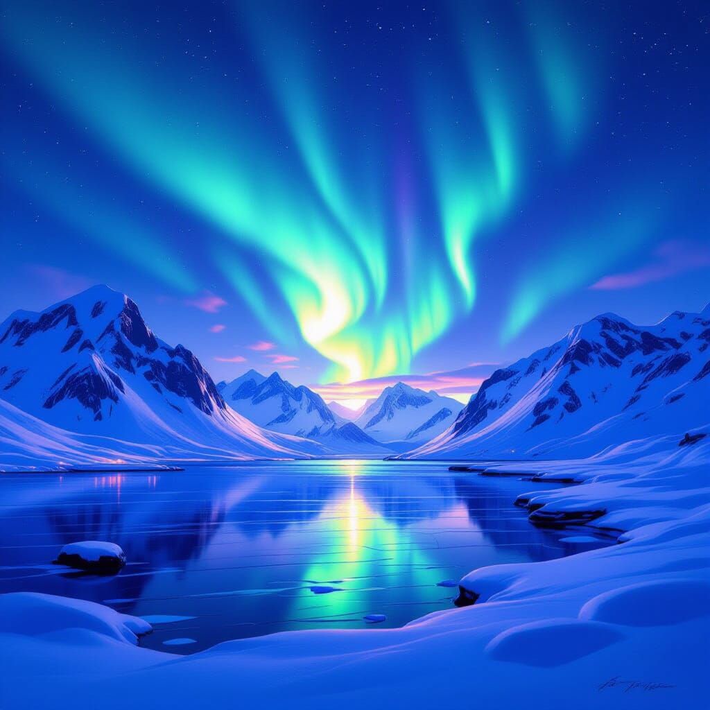 Aurora Borealis Over Lofoten: A Dreamy Landscape