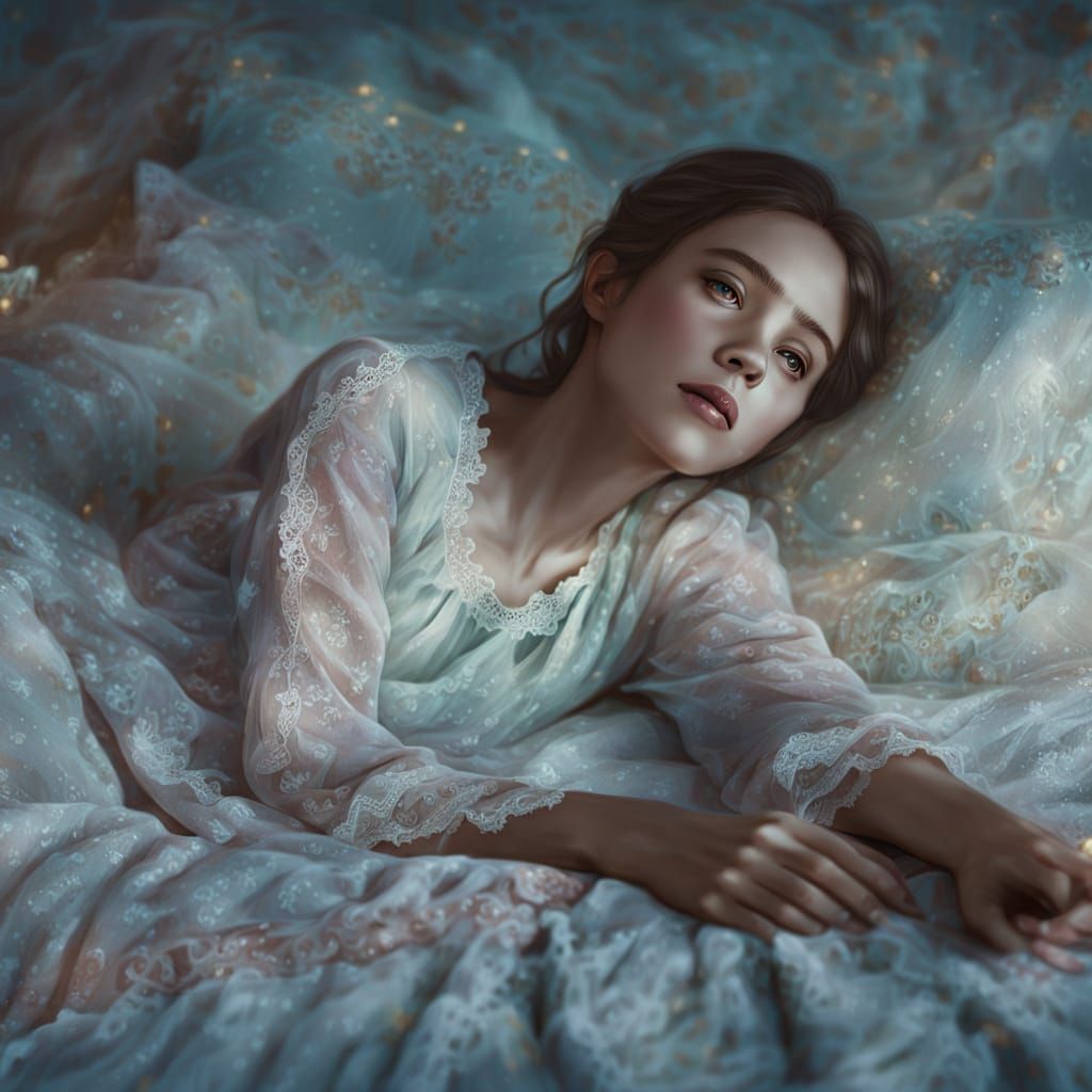 Ethereal Woman Resting in Soft Afternoon Light