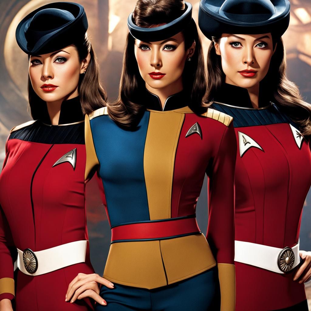 Attractive Star Trek Yeoman in Sci-Fi Style