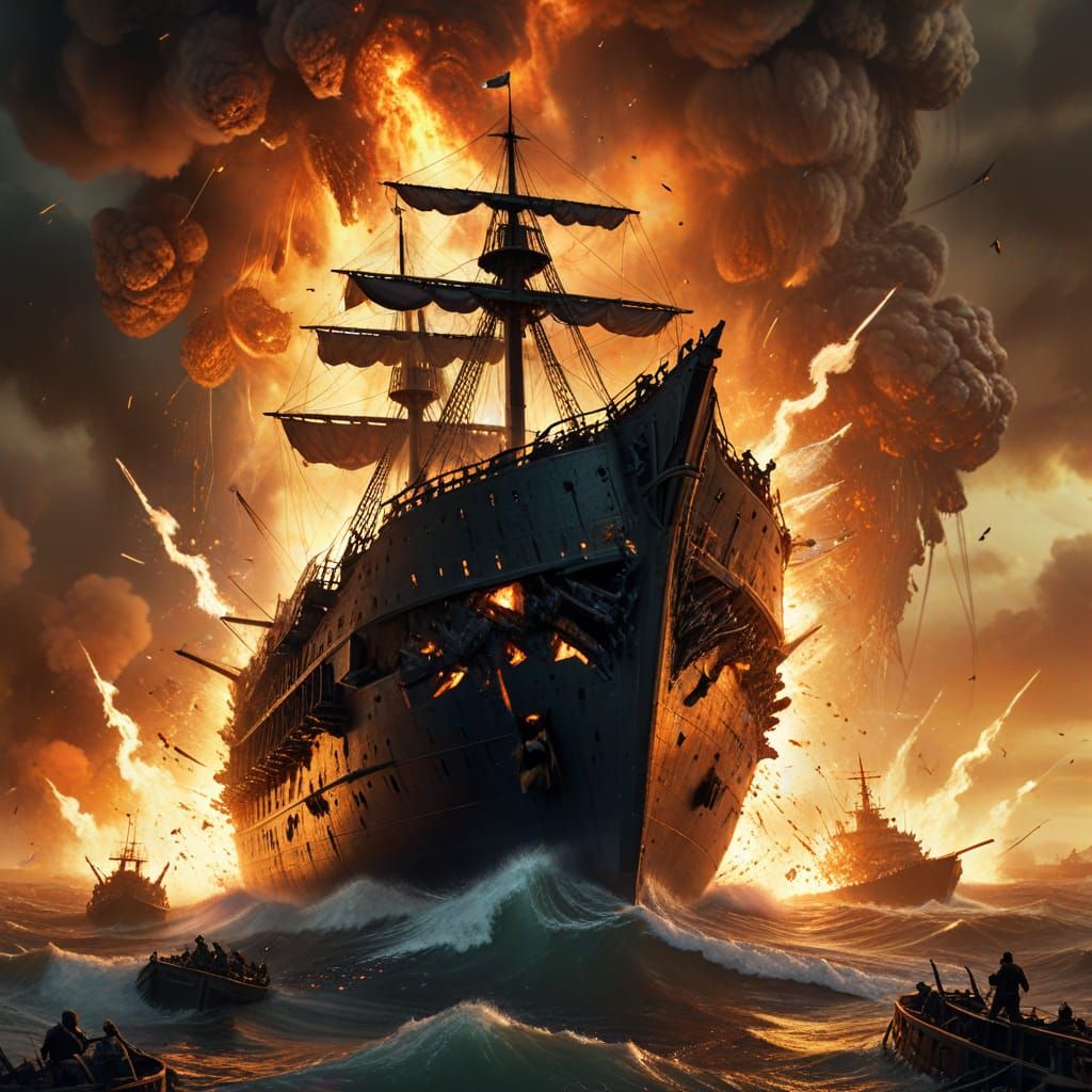 Titanium Pirate Ship Blazes Through Gates of Hell