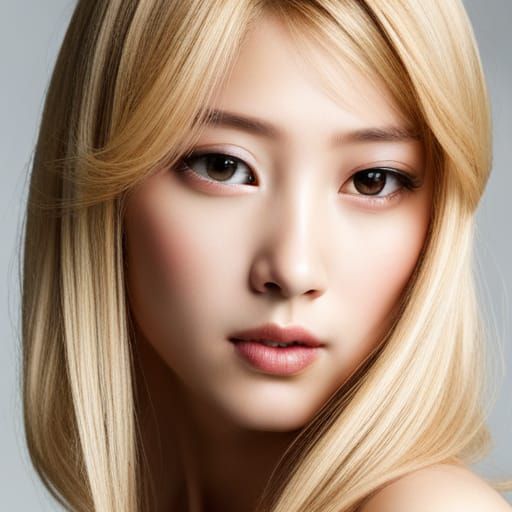 Blonde-Haired Japanese Girl Portrait