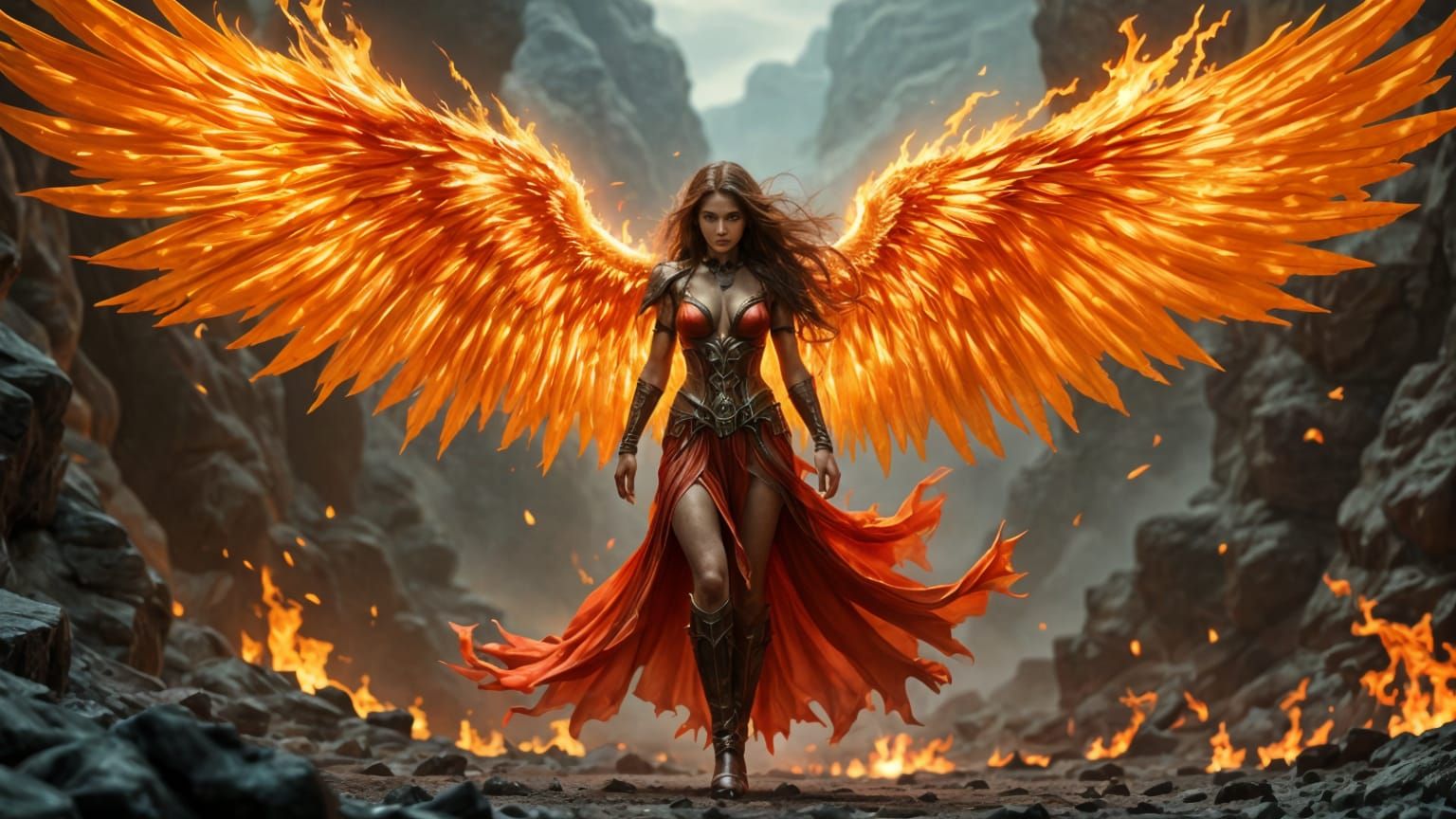 Angel of Vengeance and Wrath in Shadow and Flame