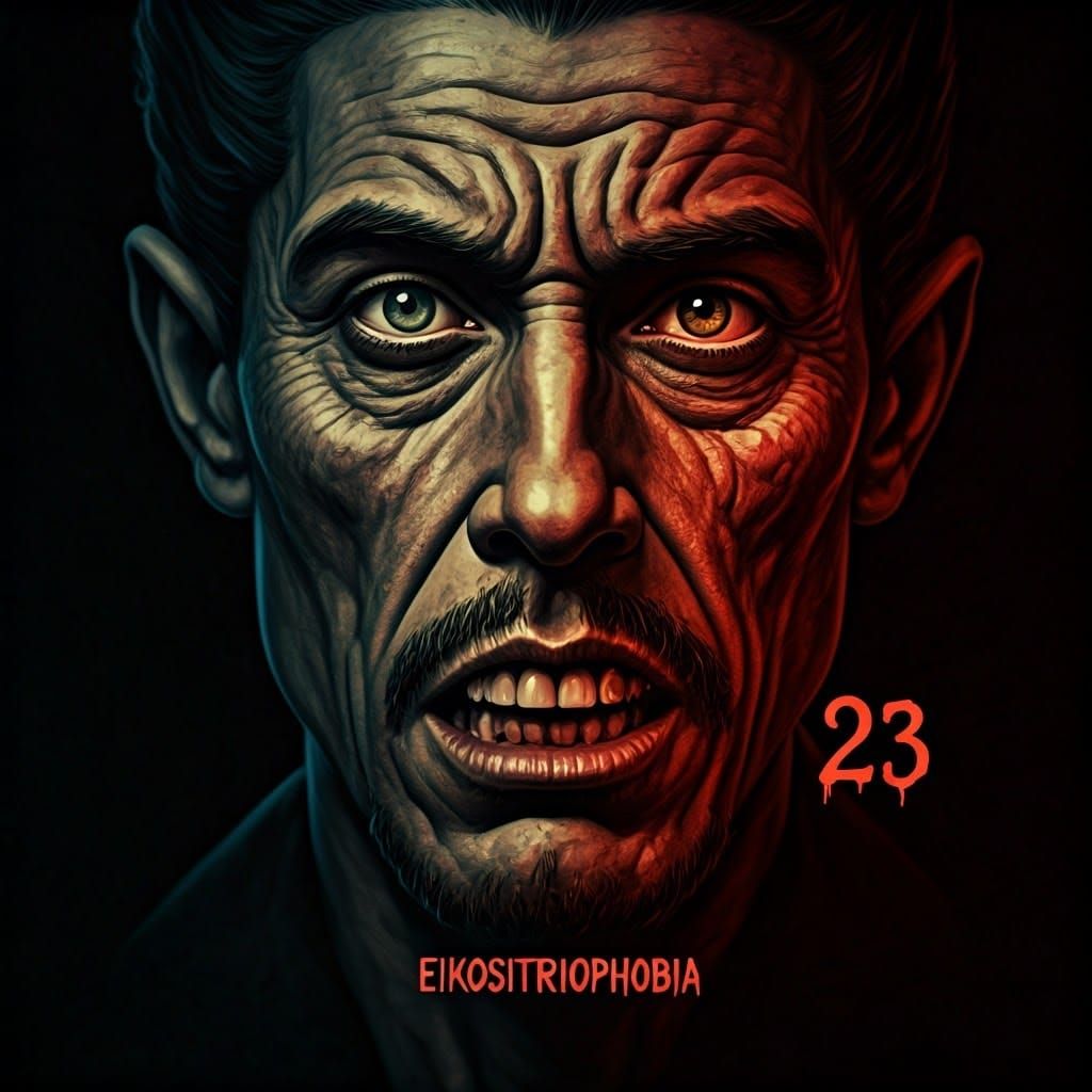 Vintage Pulp Horror with Dark Ominous Number 23