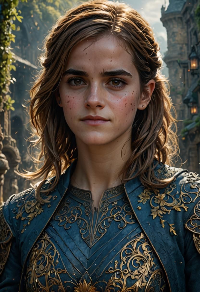 Emma Watson Portrait in Detailed Matte Painting Style