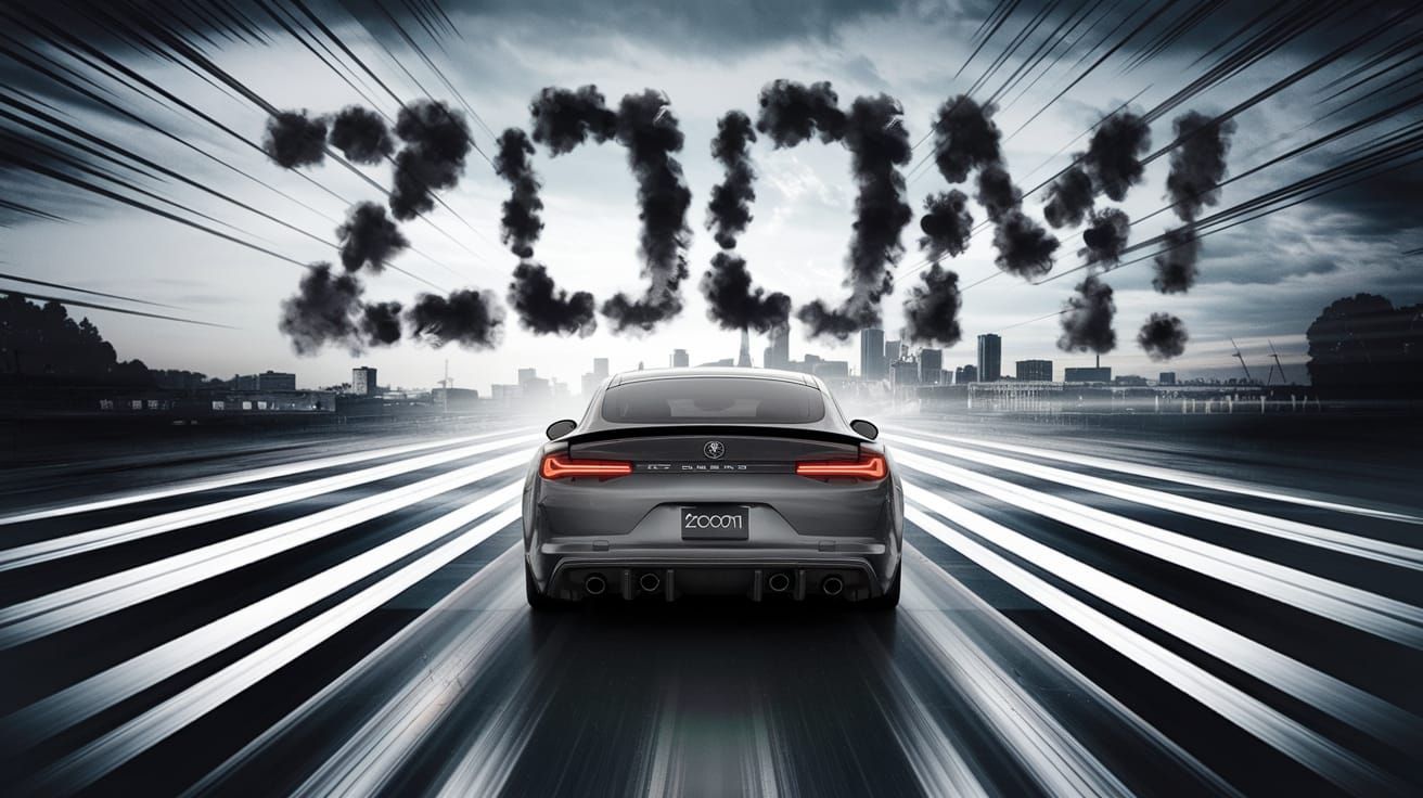 Hyperrealistic Car Speeds Off Leaving Smoke Message