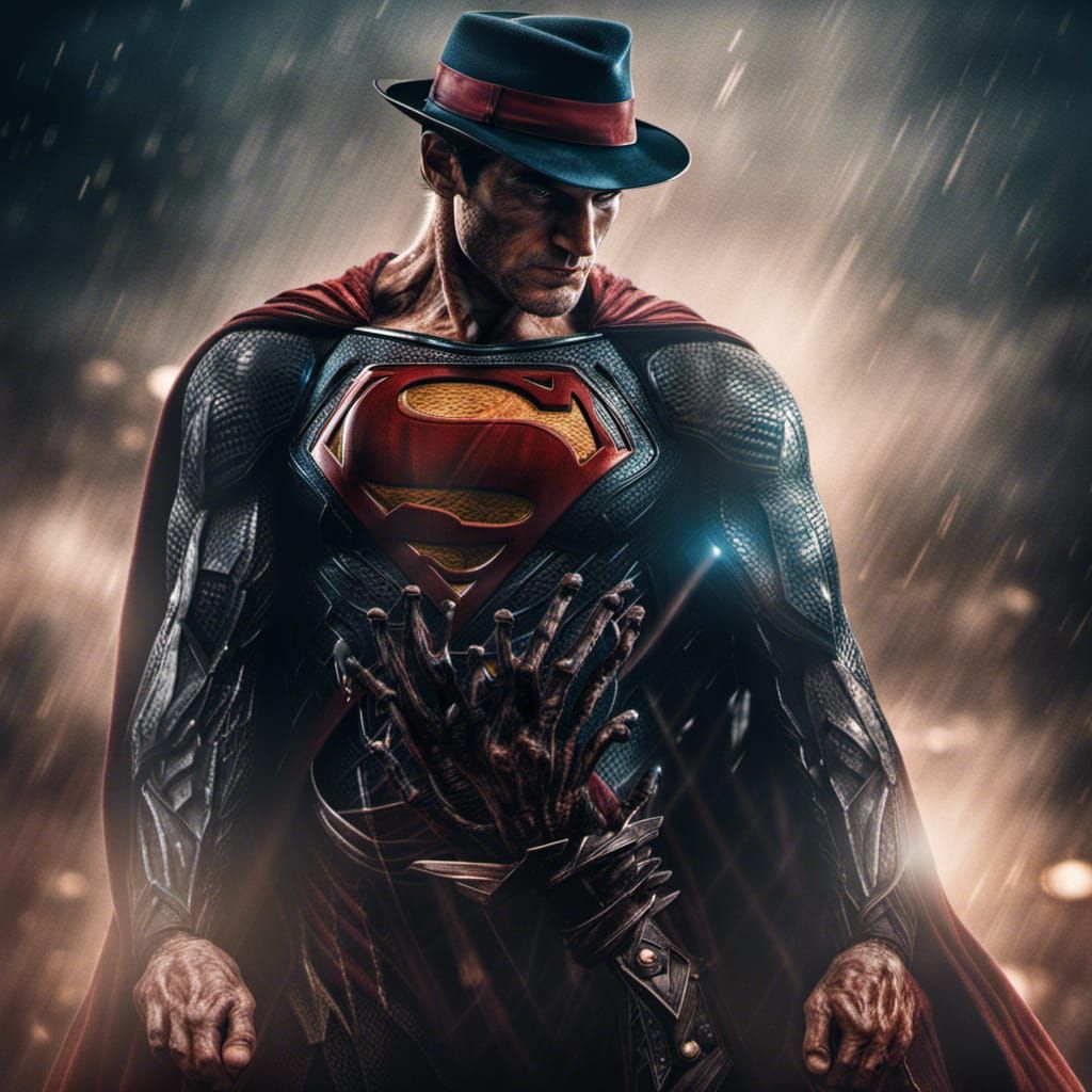 Superman Freddy Krueger Fusion in Hyperrealistic Style