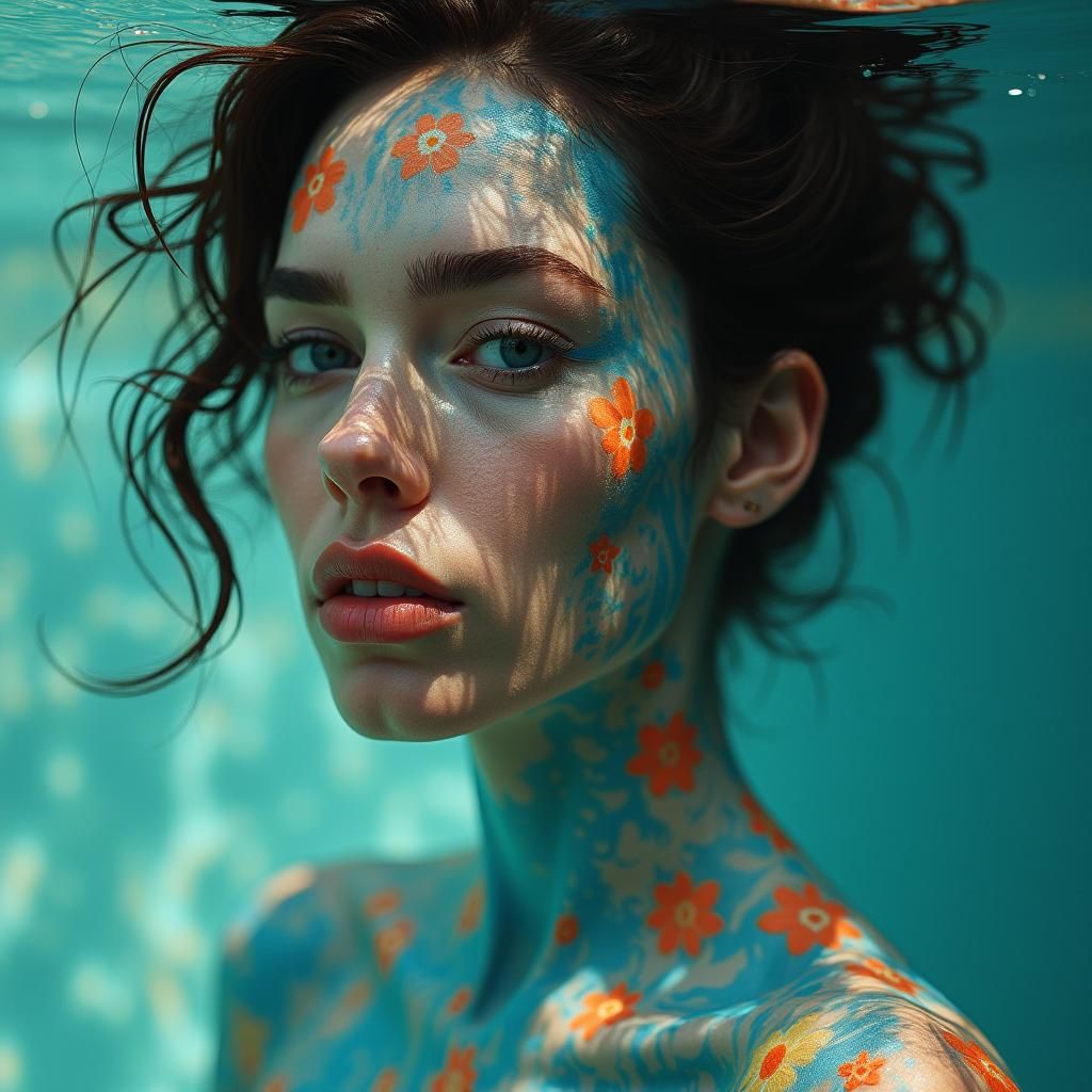 Water Body Art: Hyperrealistic Concept Art Portrait