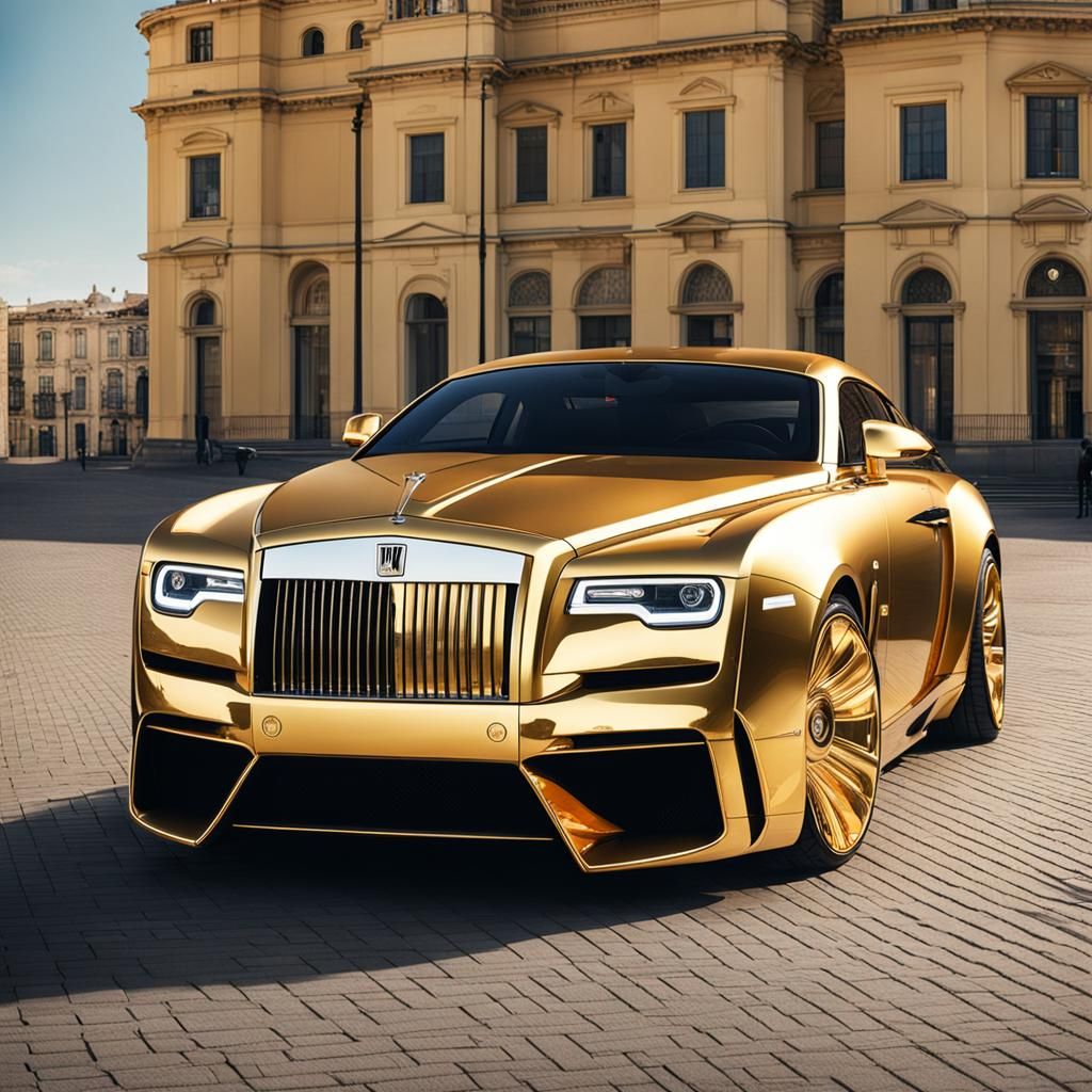 Golden Rolls-Royce with Lamborghini Wing Doors