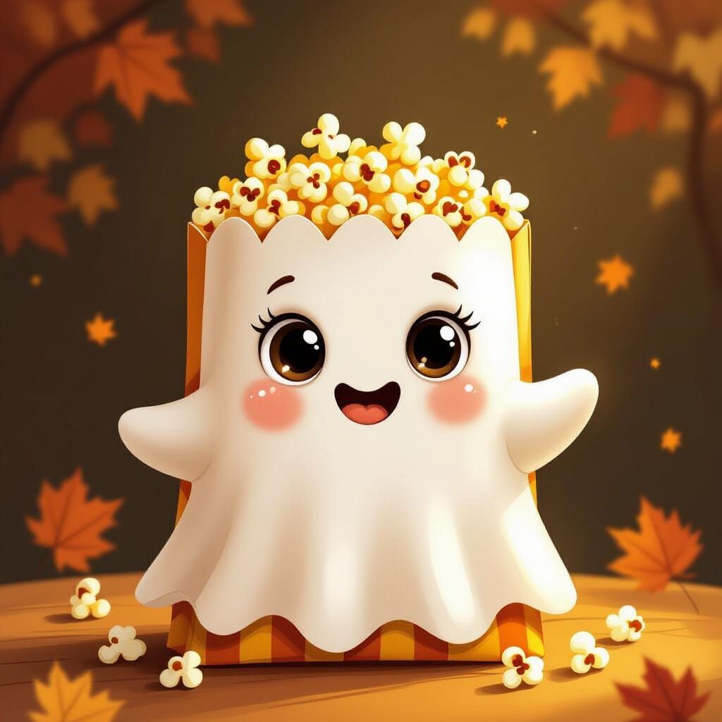 Friendly Ghost Popcorn Bag for Autumn School Fair