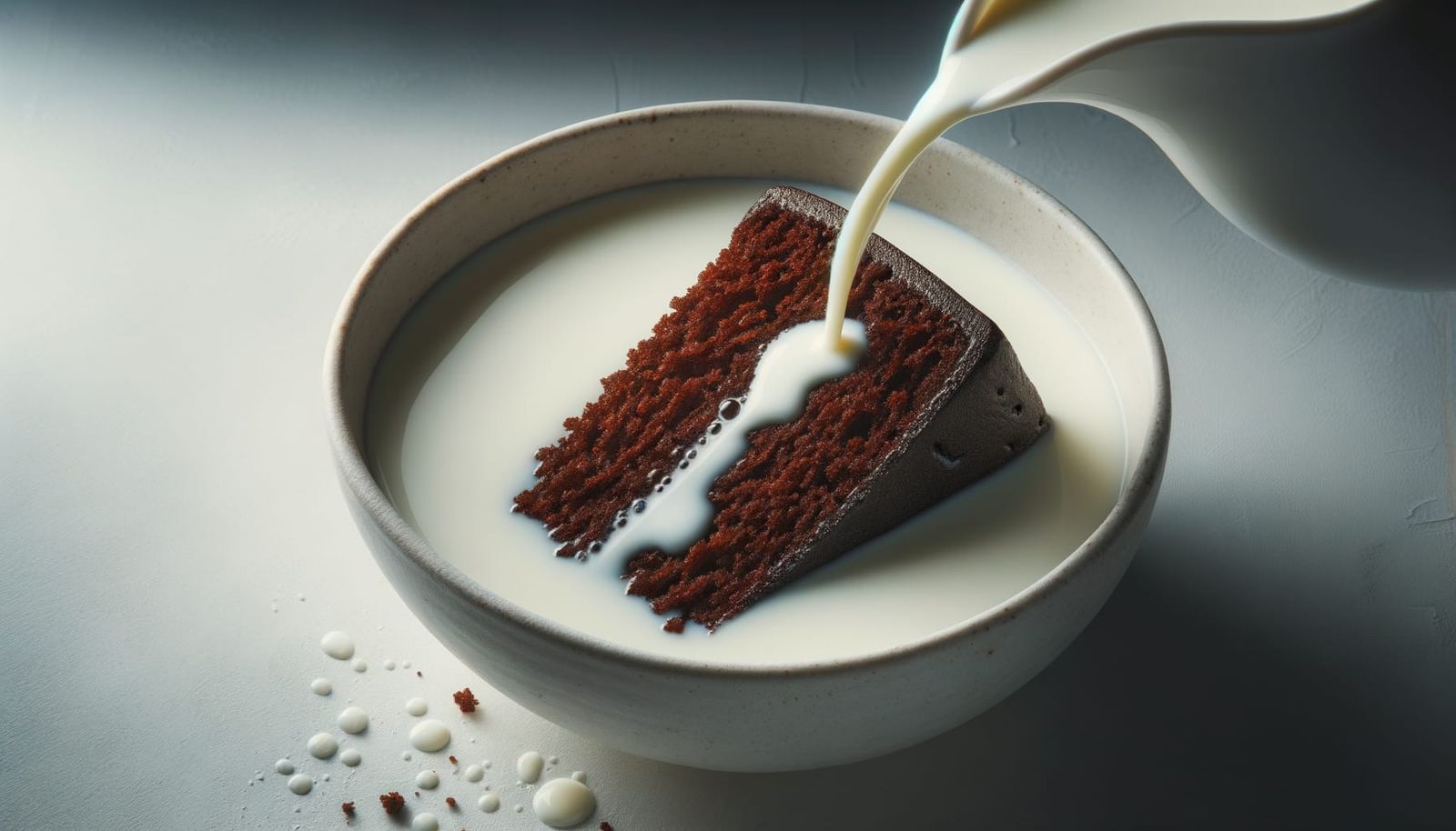 Chocolate Cake in Milk: A Decadent Still Life