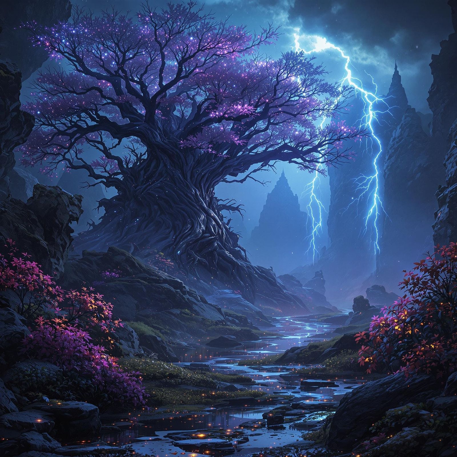 Fantasy Landscape of Elvandor: Whimsical Dreamworld