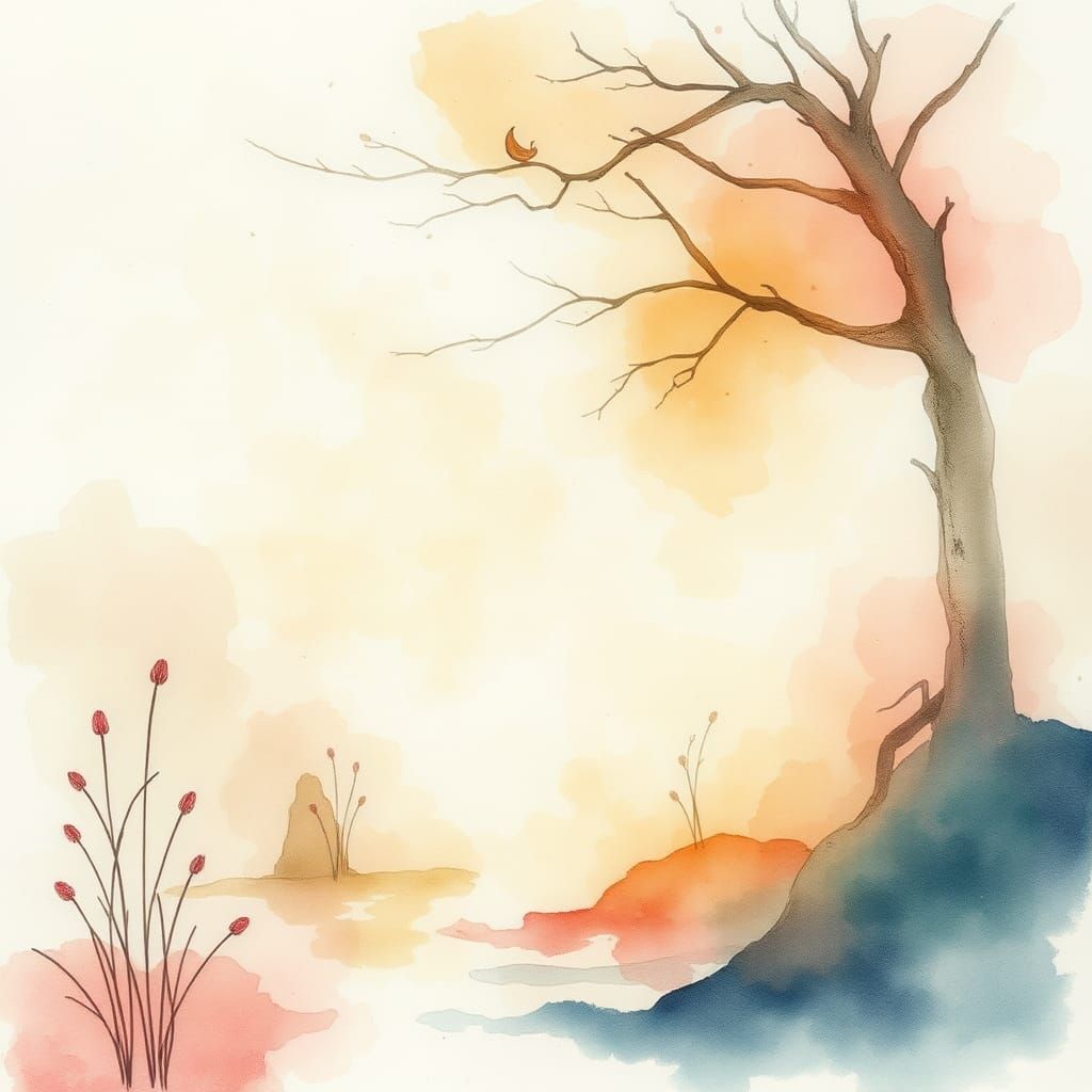 Dreamy Watercolour Landscape with Ethereal Energy
