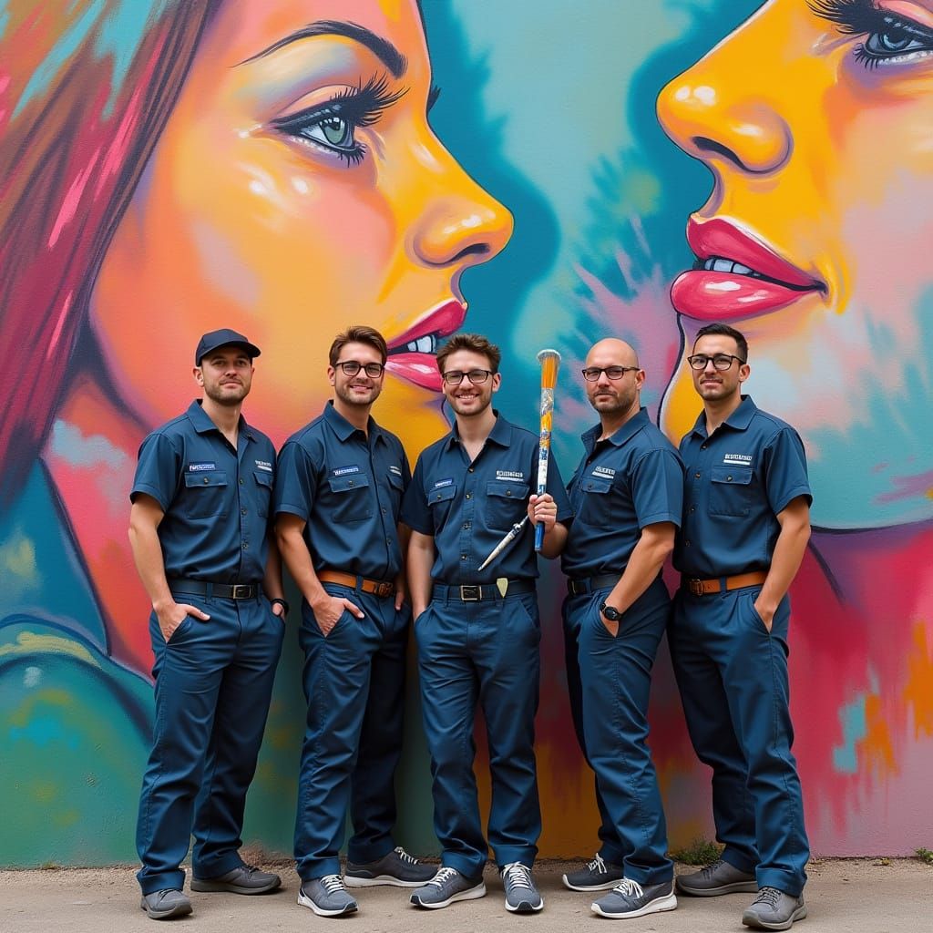 Malarze Pro Painting Crew Mural in Detailed Realism