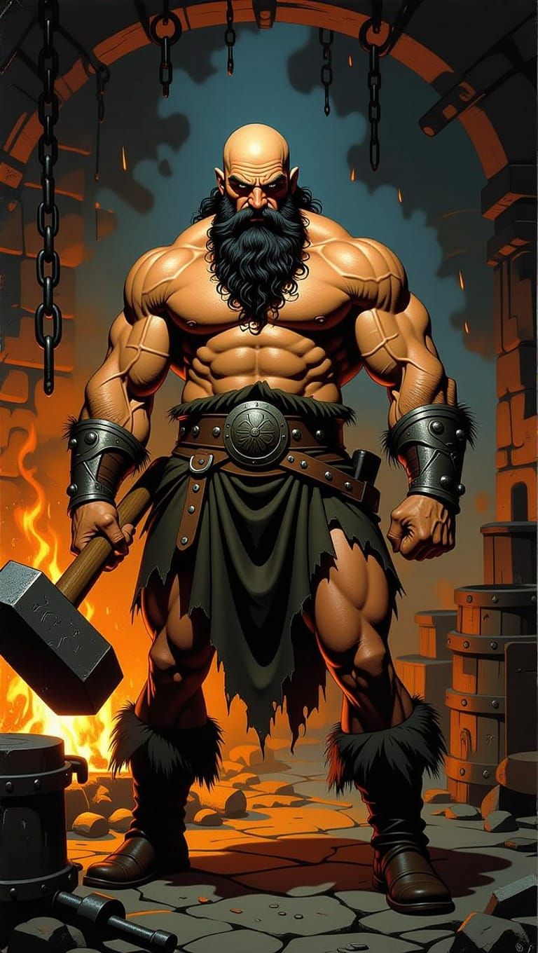 God of the Forge in Dark, Fiery Glory