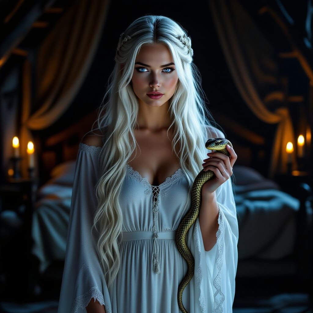 Nordic Goddess in Medieval Chamber