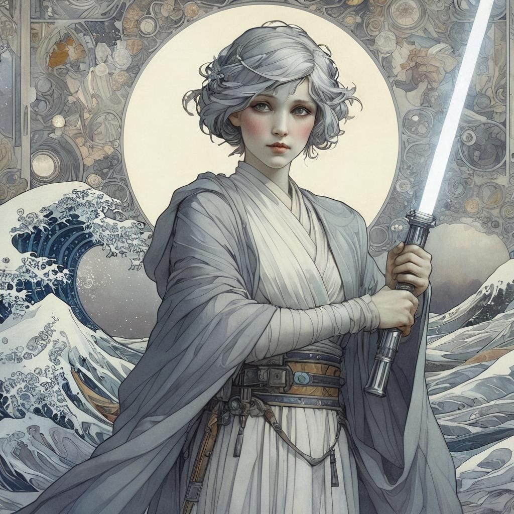 Elegant Art Nouveau Style Portrait