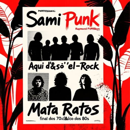 Vibrant Retro Punk Poster: Portugal's Early Scene