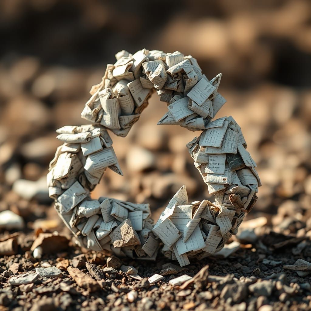 Recycling Symbol Crafted from Paper Waste Photo