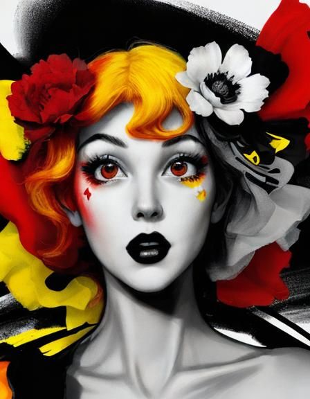 Comic Noir Expressionism: Flowers of Peace and Love