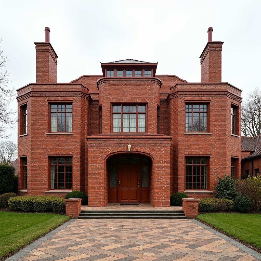 Majestic Art Deco Red Brick House in Breadbin Style