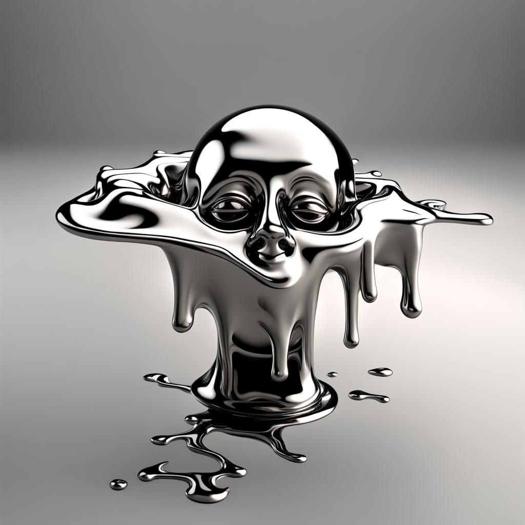 Melting Figure in Hyperrealistic Style