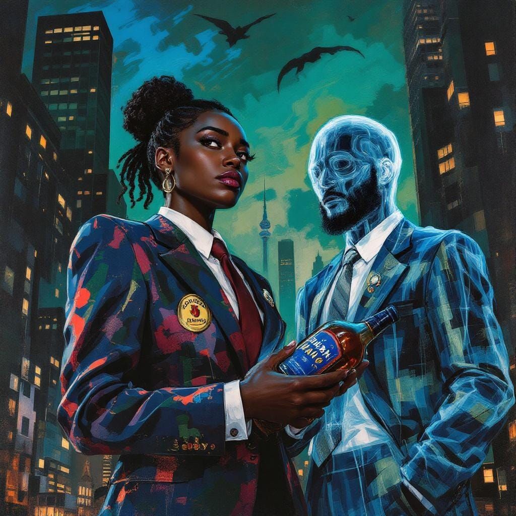 Congolese Woman and Baron Samedy in Basquiat-Thorp Style