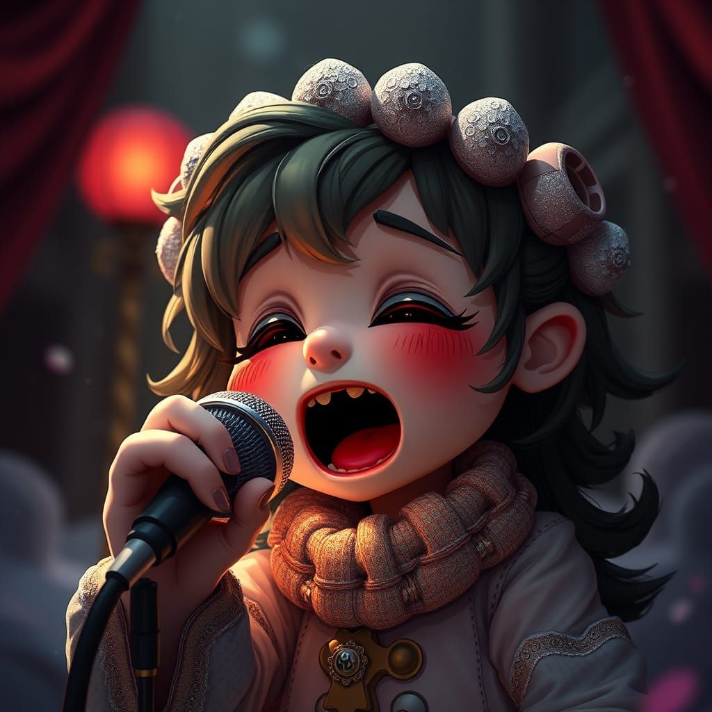 Adorable Soap Opera Singer: 3D Digital Art