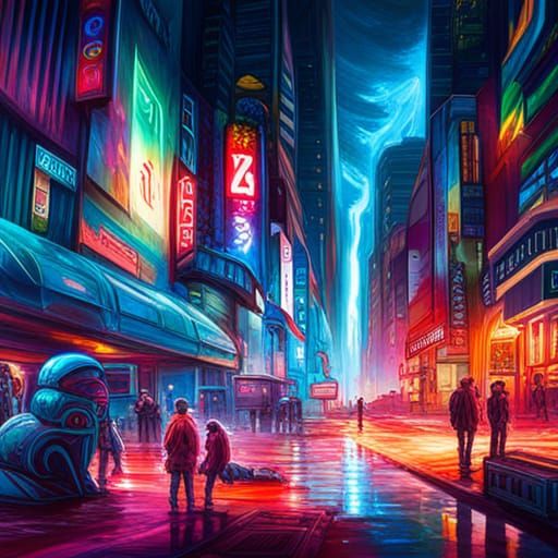 Cybernetic Graffiti Art Wallpaper in 8k