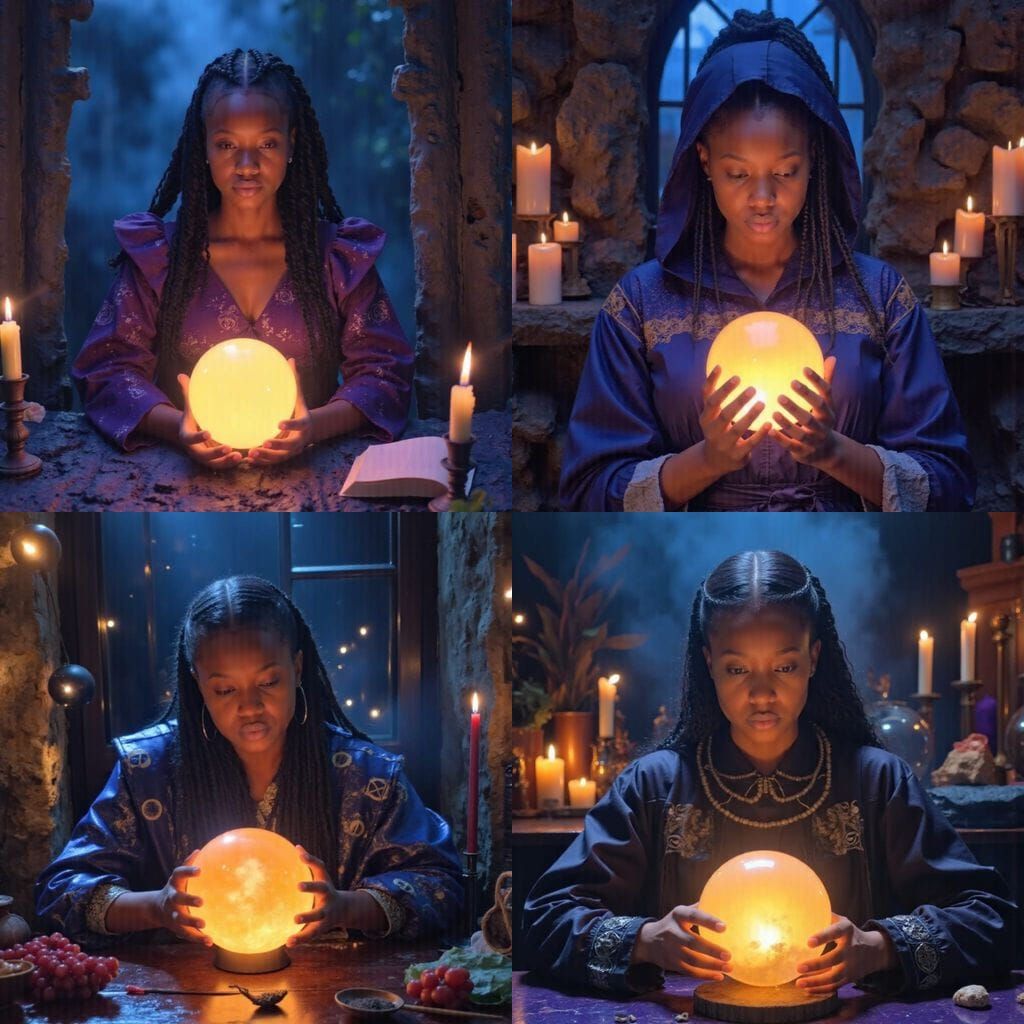 Sorceress in Midnight Chamber