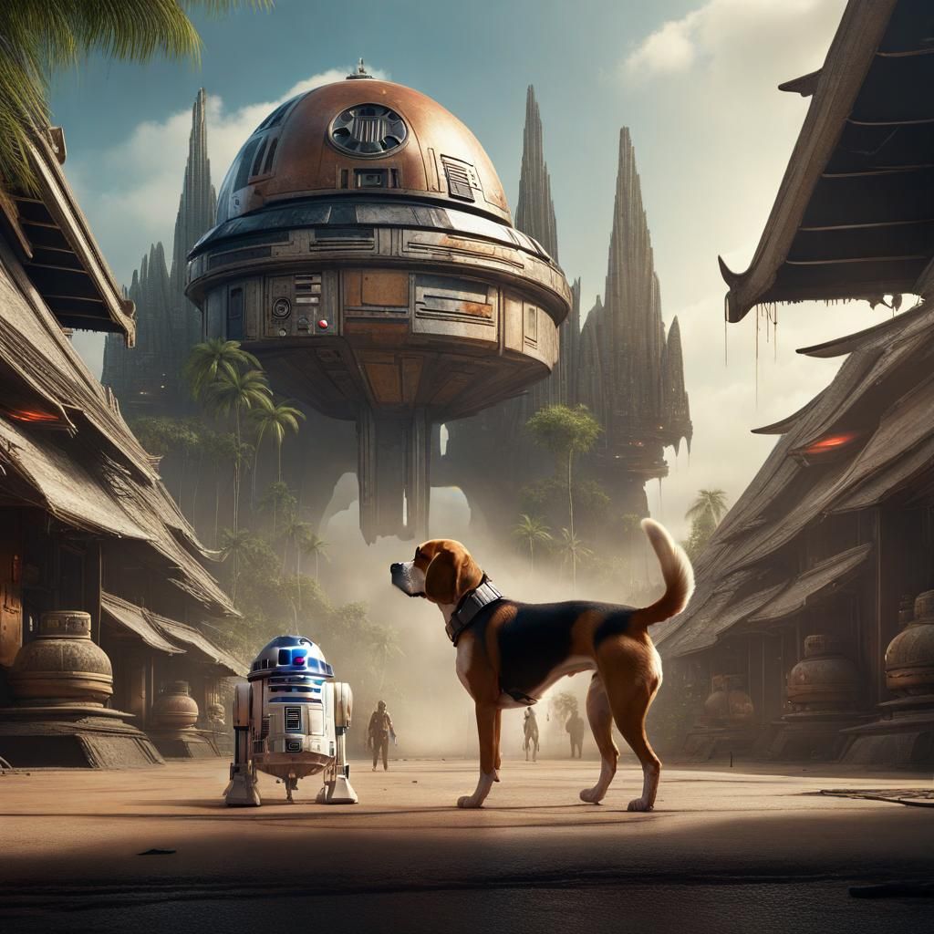 Star Wars Bangkok with Beagle: Detailed Matte Painting