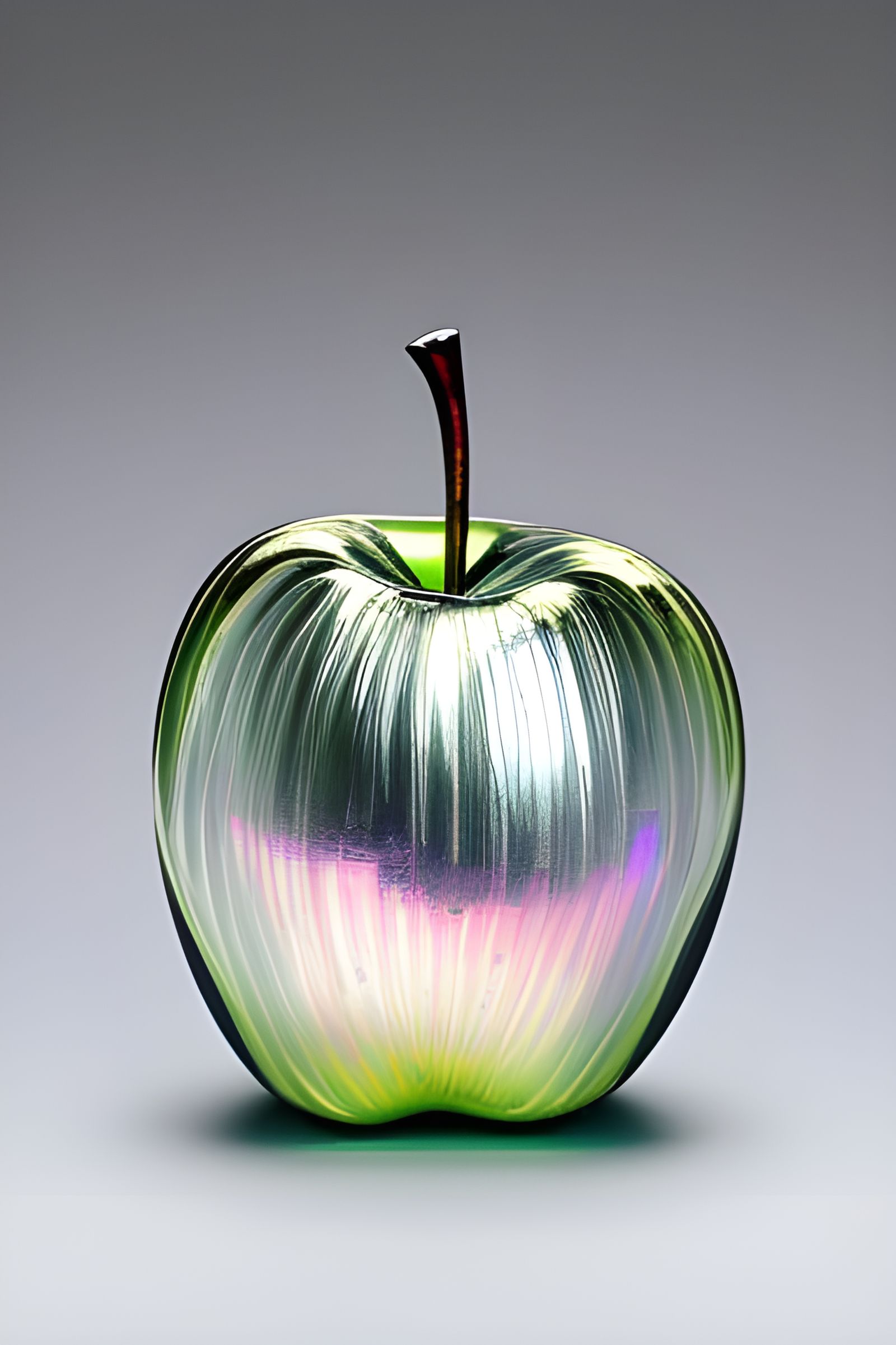 Iridescent Glass Apple in Art Nouveau Style