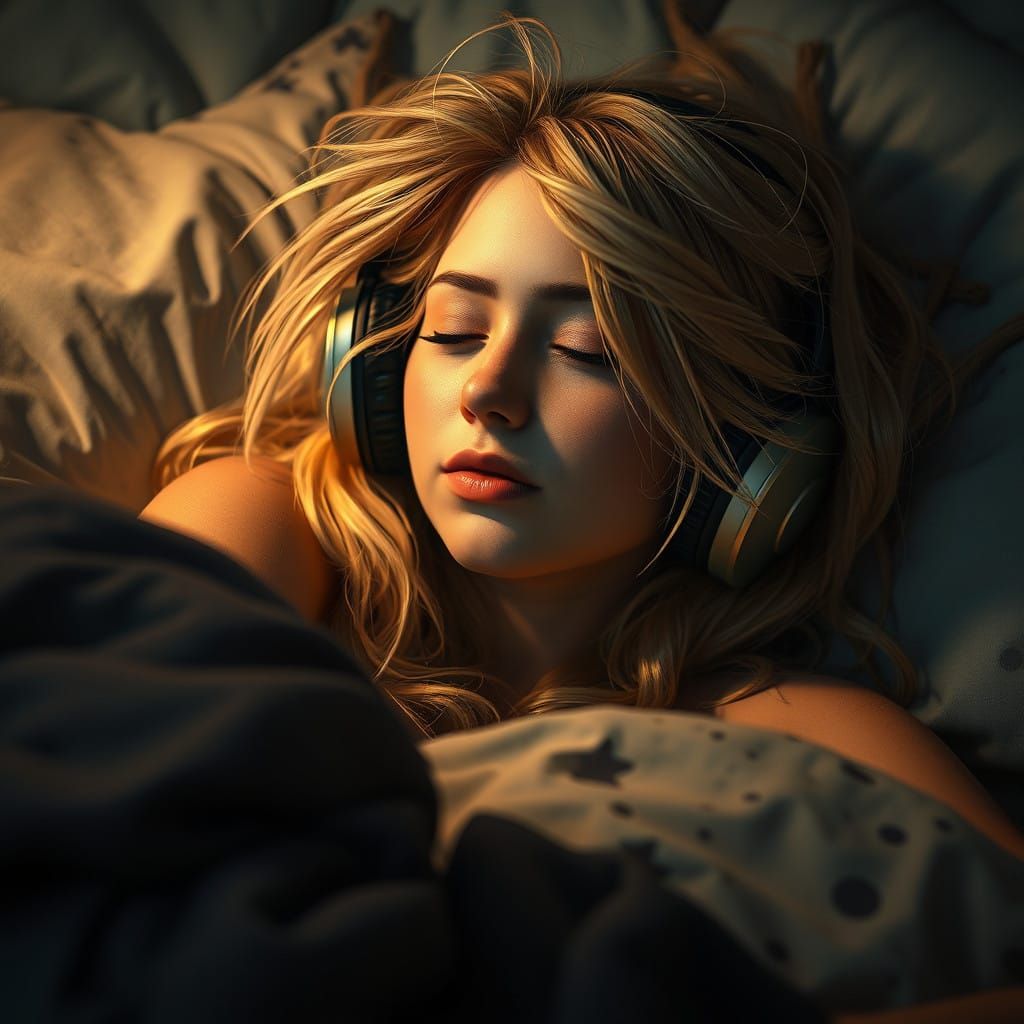 Serene Music Lover in the Dark