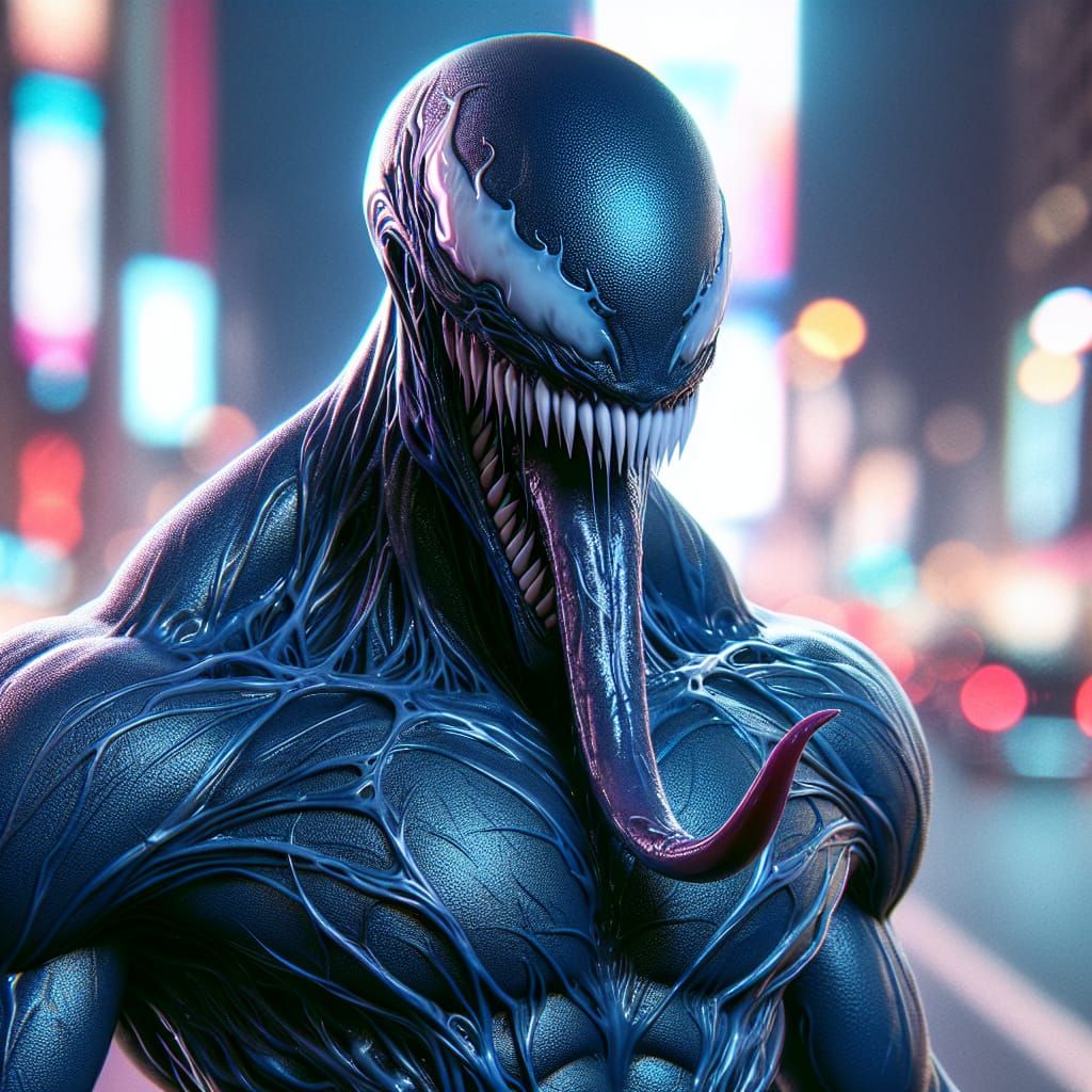 Alien Symbiote Character in Urban Environment