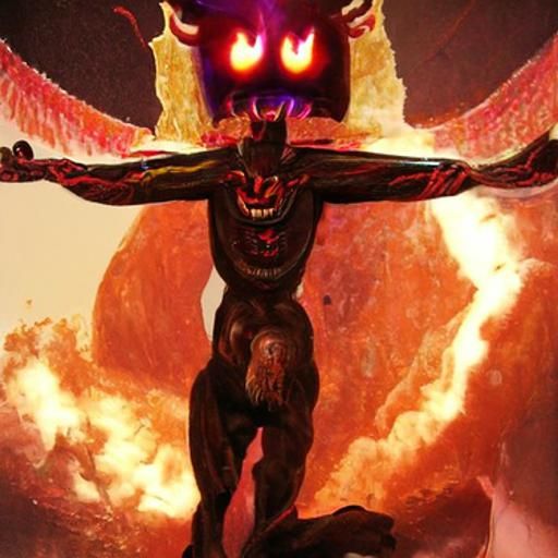 God and Devil in Van Gogh Style