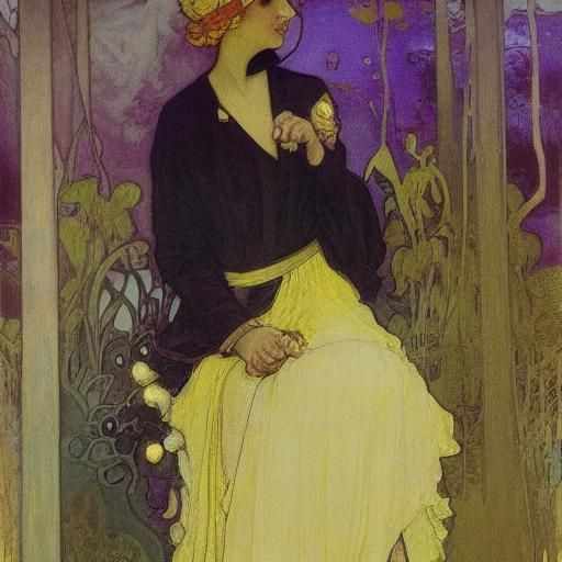 Detailed Black Cat Portrait in Dark Fantasy Style