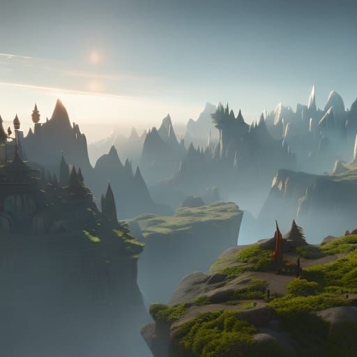 Epic Cinematic Fantasy Landscape in 3D