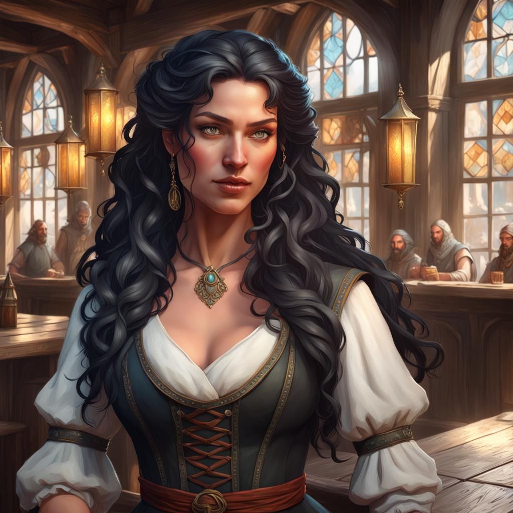 Fantasy Innkeeper Portrait in Detailed Digital Art Style