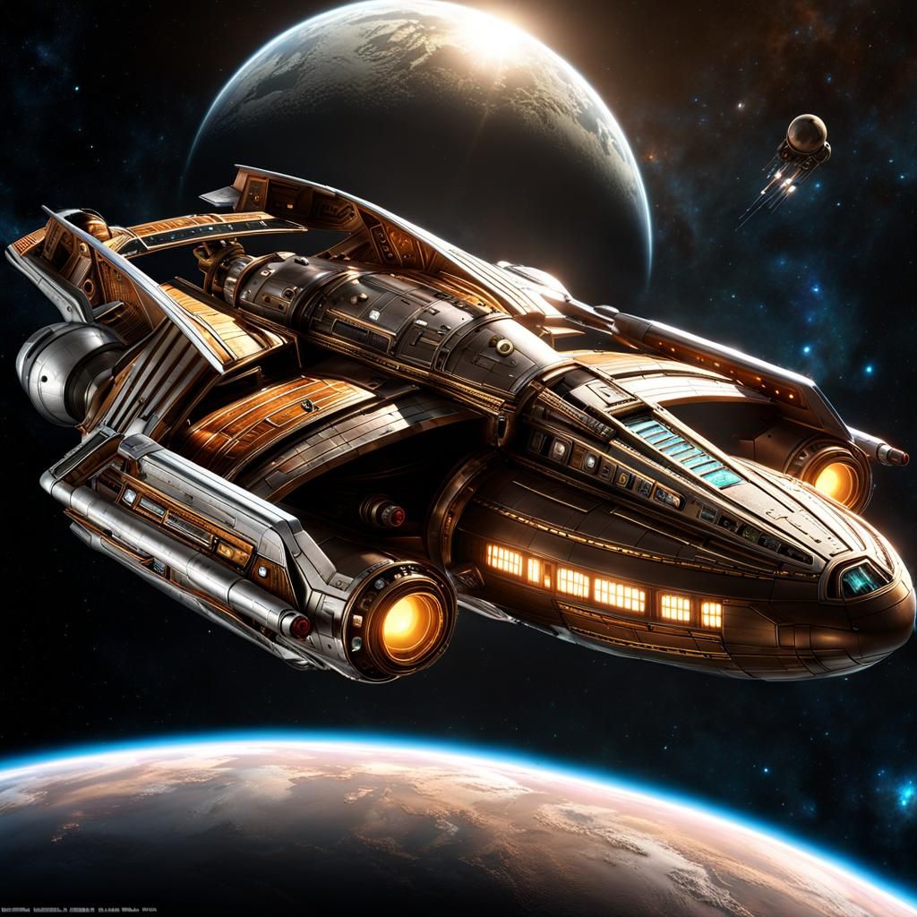 Steampunk Naboo Cruiser in Space