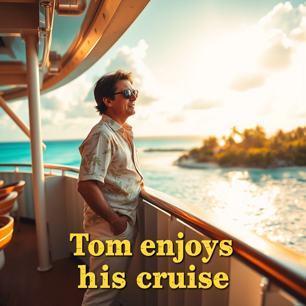 Cruise Ship Tourist in Vintage Cinematic Style
