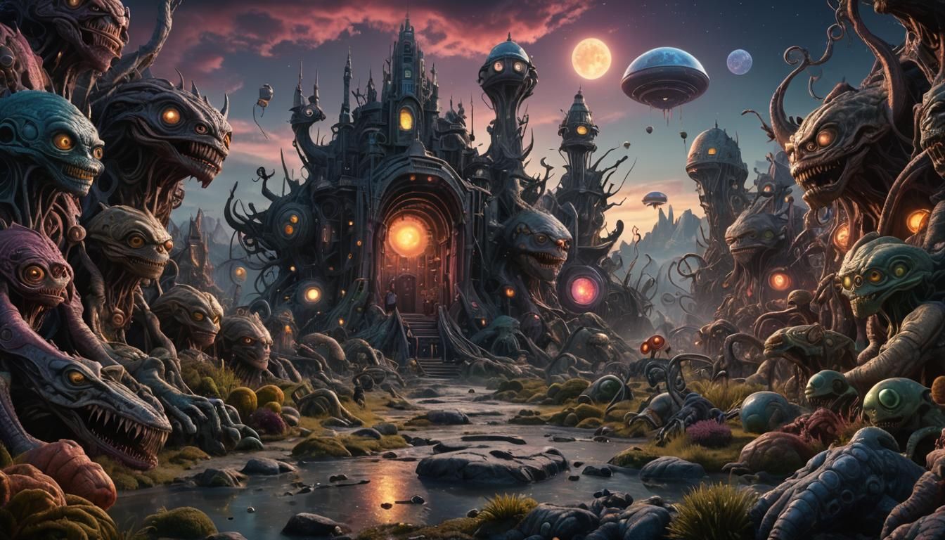 Alien Monsters in a Multicolored World