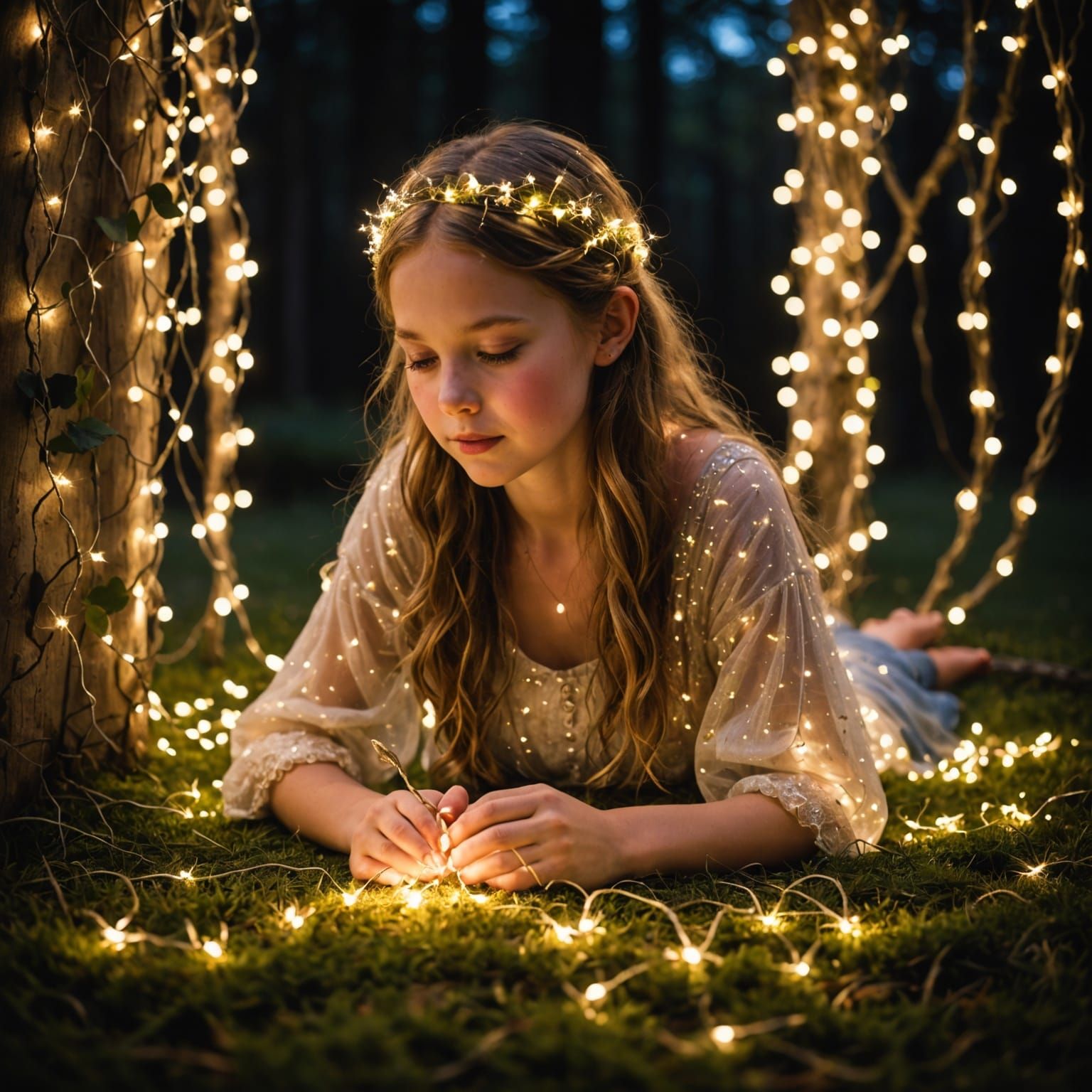 Fairy Light Enchantment: An Ethereal Scene