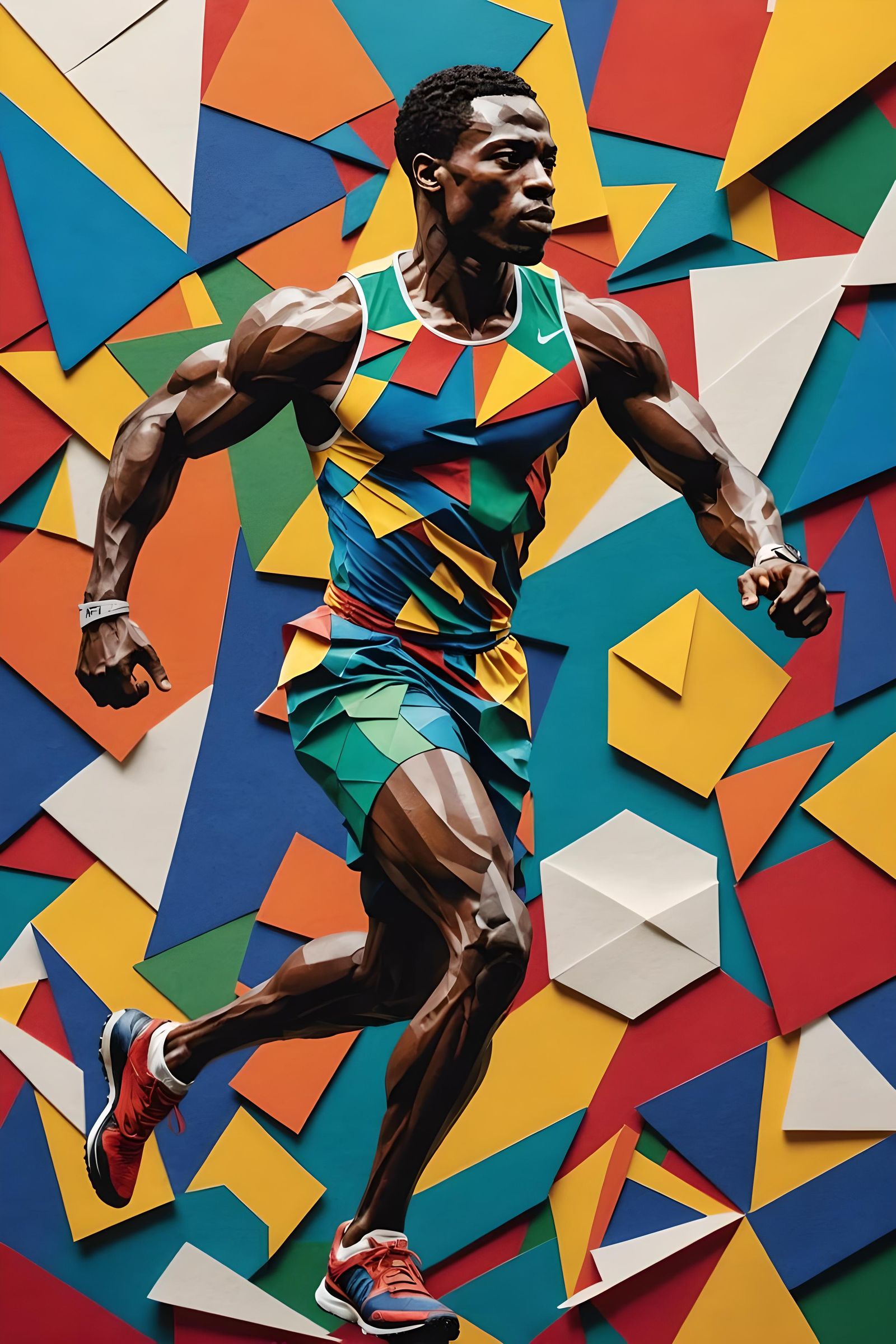 Dynamic Athlete Collage Made From Auto Industry Report