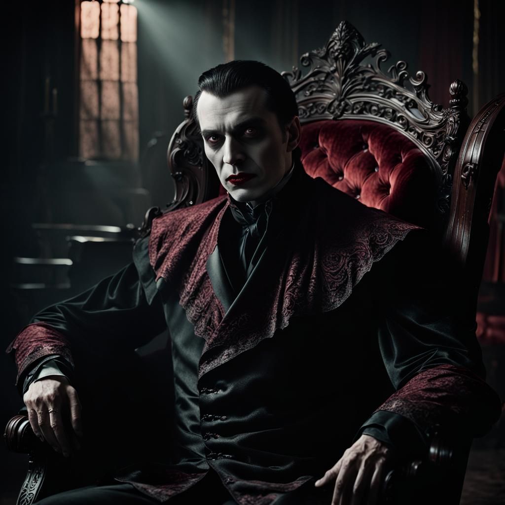 Cinematic Vampire Portrait in Dark Gothic Style