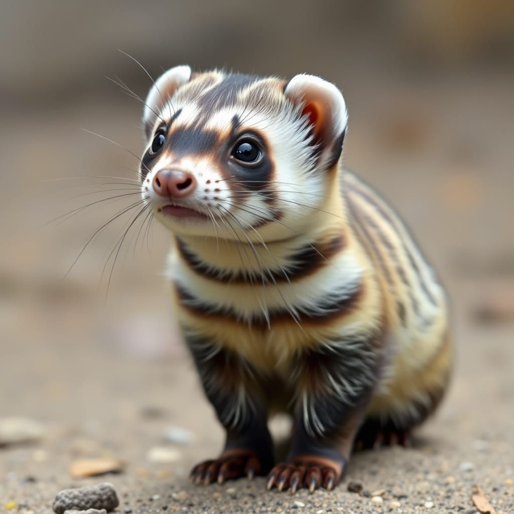 Ferret with Zebra Stripes