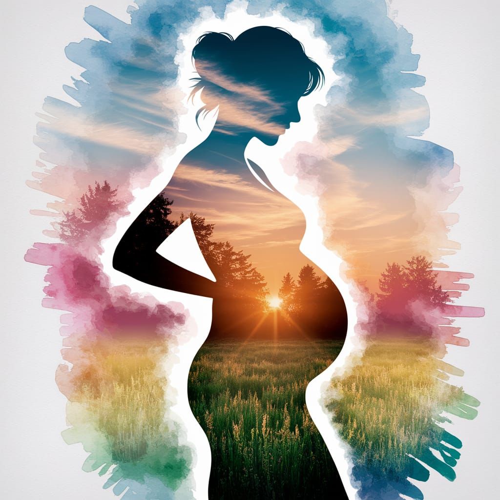 Motherhood in Vibrant Watercolor Dreamscapes